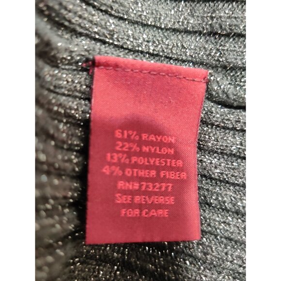 212 Collection L Womens Gray Sweater Turtleneck Ribbed Metallic Long Sleeve Knit - Picture 7 of 11